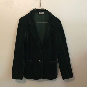 Vintage green velvet blazer